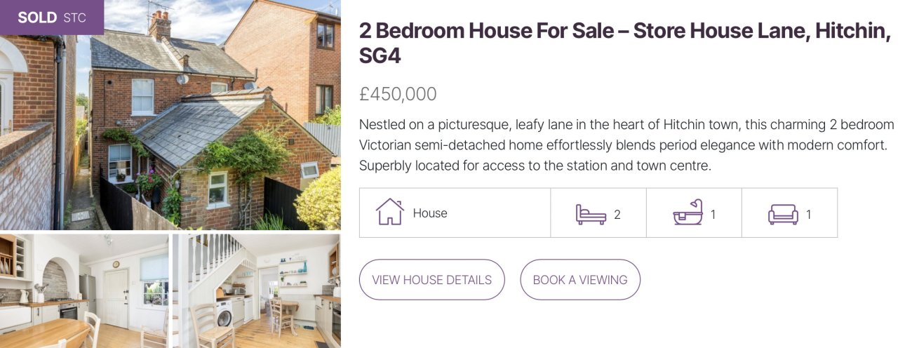 2 Bedroom House For Sale – Store House Lane, Hitchin, SG4